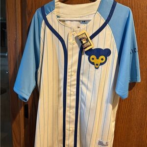 Chicago Cubs Blue and White Baseball Shirt